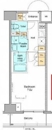プラウドフラット菊川の物件間取画像